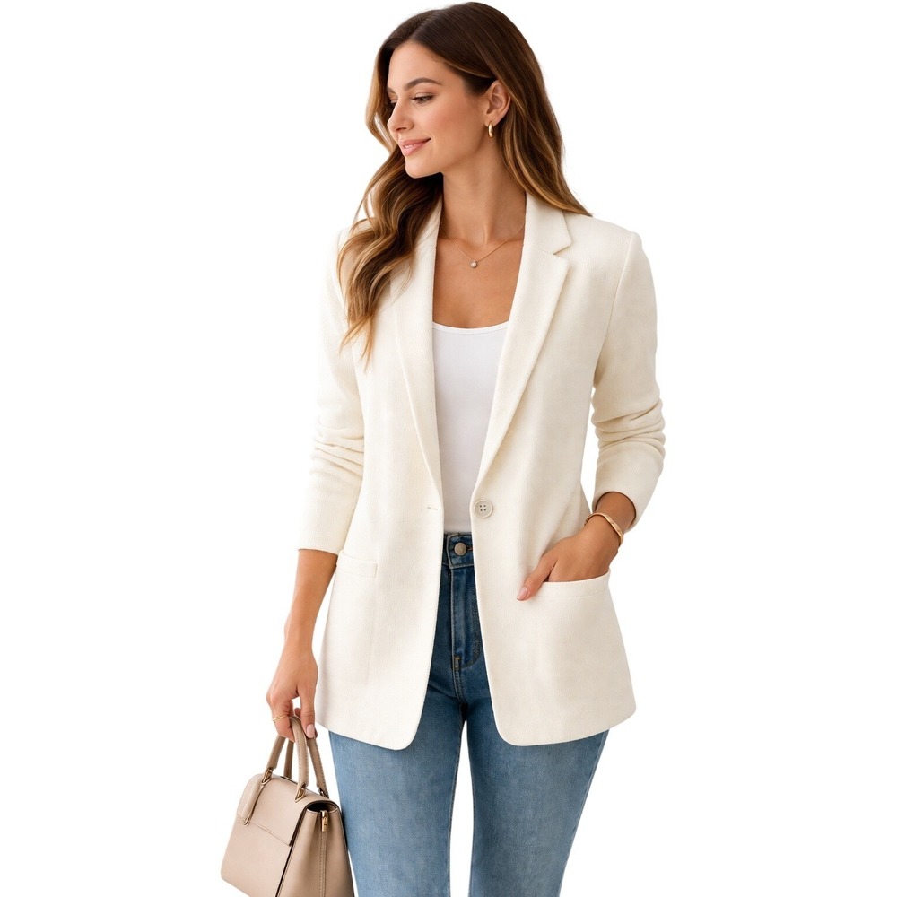 J. Crew Women's Cecile Relaxed Long Sleeve Collared Sweater-Blazer Size M NWT